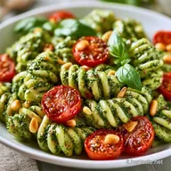Pasta Al Pesto E Pomodorini: Cremosa