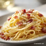 Pasta alla Carbonara: Cremosa con Guanciale per 4 Persone