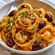 Pasta Con Baccal&agrave; Cannavacciuolo con Olive Taggiasche