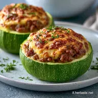 Zucchine Tonde al Forno con Carne