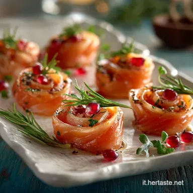 Antipasti di Natale: Girelle di Salmone Eleganti e Semplici, pronte il giorno prima Scheda ricetta