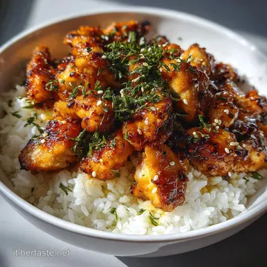 Bowl Pollo Miele Piccante per 4 Porzioni Scheda ricetta