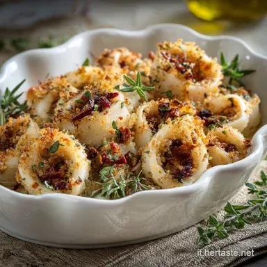 Calamari ripieni al forno: ricetta elegante e saporita, pronti in 65 minuti Scheda ricetta