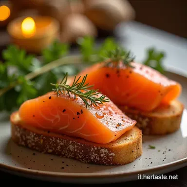 Ricette Salmone Affumicato Crostini Sfiziosi per un Aperitivo Top Scheda ricetta