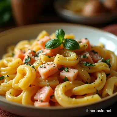 Pasta alla Bellini Il Primo Piatto Estivo Elegante con Pesca Fresca Scheda ricetta