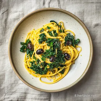 Pasta con Cavolo Nero e Olive per 4 Porzioni Scheda ricetta