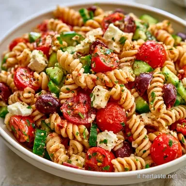 Pasta Fredda Alla Greca con Feta Scheda ricetta
