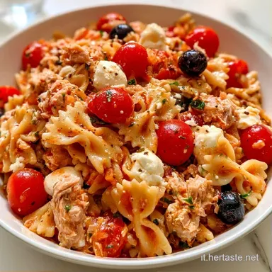 Pasta Fredda Mediterranea per 4 Persone Scheda ricetta