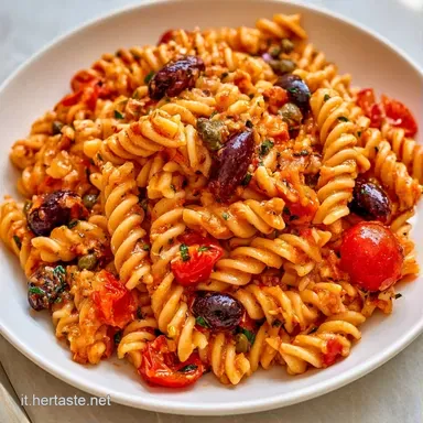 Pasta Fredda con Olive Taggiasche per 4 Scheda ricetta