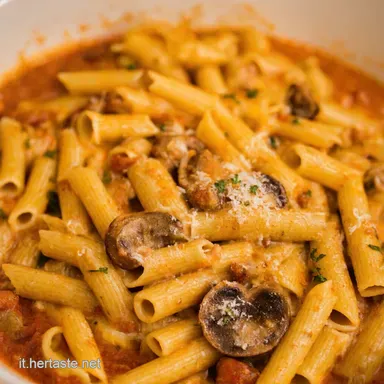 Pasta Panna e Funghi e Salsiccia La Ricetta che Scalda il Cuore Scheda ricetta