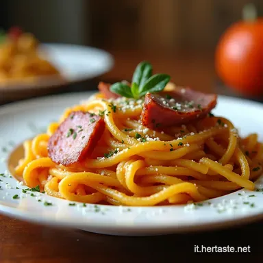 Pasta Zucca e Speck Ricetta Facile per un Autunno Perfetto Scheda ricetta