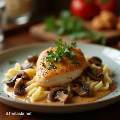 Petto di Pollo ai Funghi Cremoso Ricetta Veloce e Saporita Scheda ricetta