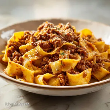 Rag&ugrave; alla Bolognese con Pappardelle: 4 Ore Scheda ricetta