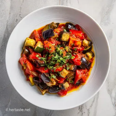 Ratatouille Ricetta Tradizionale La Cucina for 4 Servings Scheda ricetta