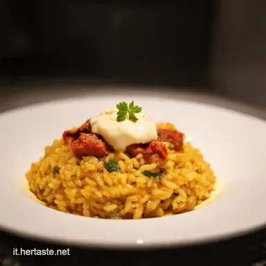 Risotto Salsiccia e Zafferano Ricetta Cremosa da Chef Scheda ricetta