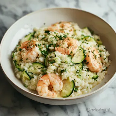 Risotto Gamberi e Zucchine Estivo per 4 Persone Scheda ricetta