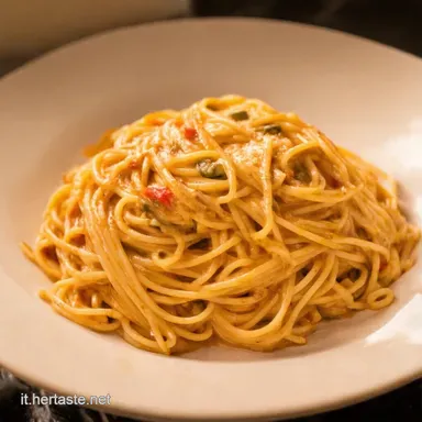 Spaghetti con Crema di Peperoni Ricetta Facile e Gustosa Scheda ricetta