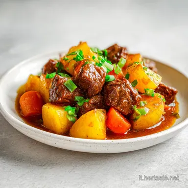 Spezzatino in Umido con Patate in 170 Minuti per 4 Persone Scheda ricetta