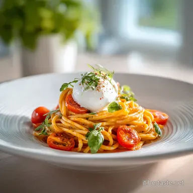 Trofie con Crema di Pomodorini e Burrata in 25 Minuti Scheda ricetta