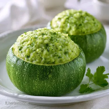 Zucchine Tonde Ripiene Riso per 4 Persone Scheda ricetta
