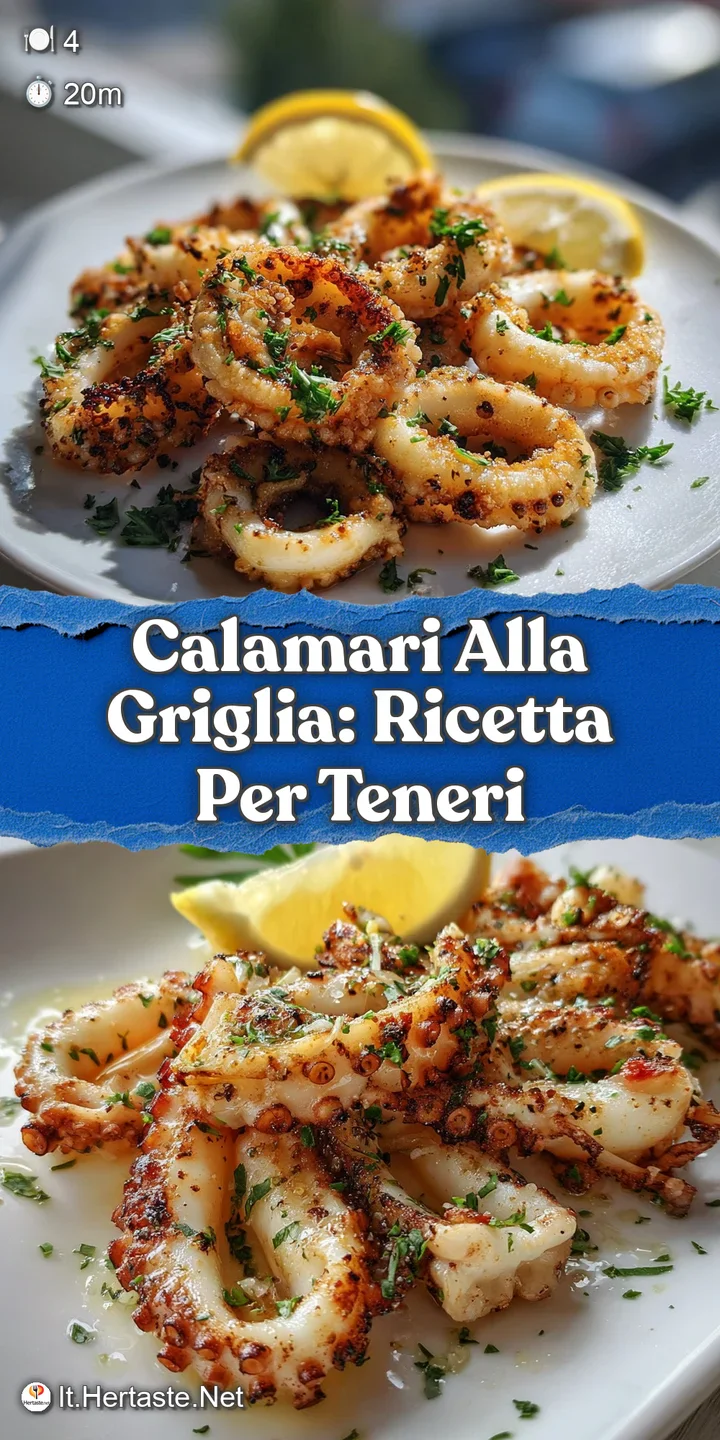 Close-up of tender grilled calamari, showing the slightly crisped edges and juicy texture. Drizzled with oil and flecked w...