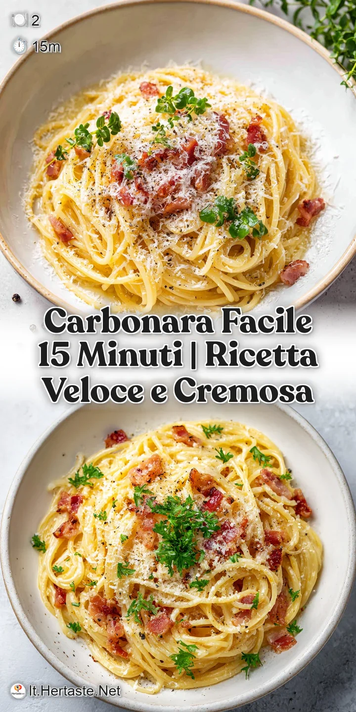 Close-up capturing the silky texture of carbonara clinging to spaghetti, dotted with crisp pancetta and cracked black pepper.