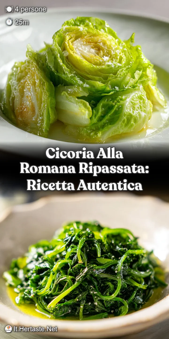 Close-up of saut&eacute;ed cicoria, showcasing its glossy texture, bright green hues, and visible garlic and chili, steaming invi...