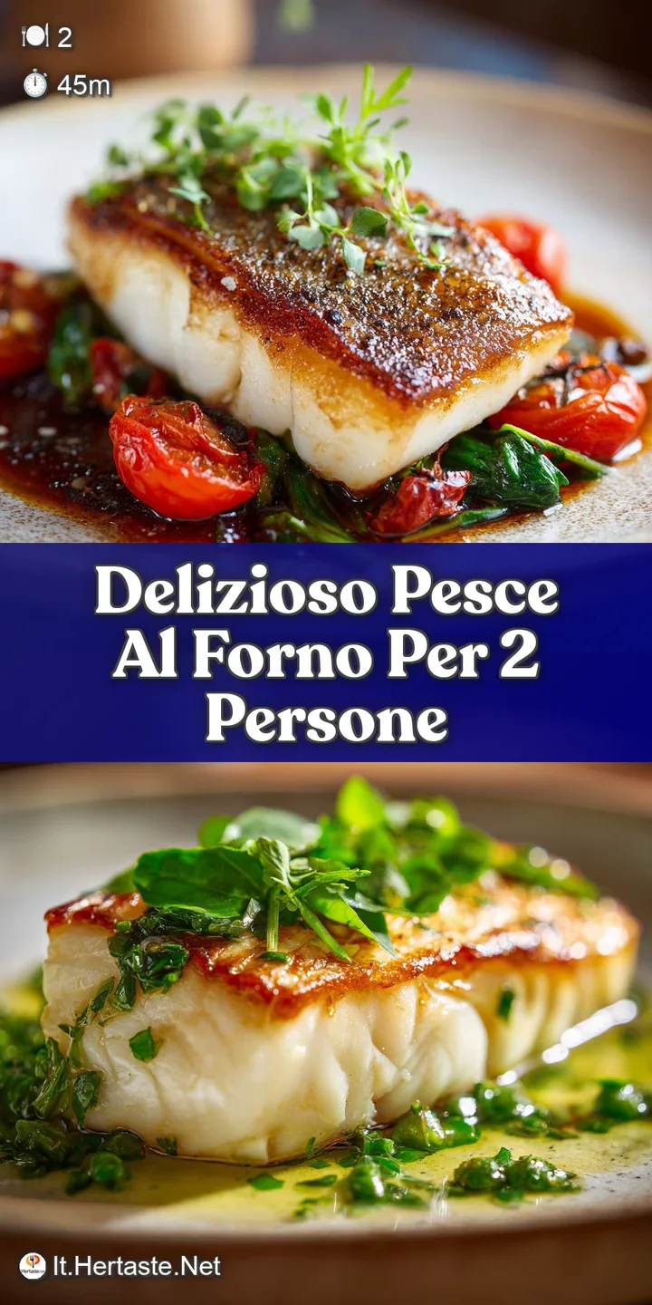 Up-close view of tender baked fish, glistening with oil and herbs, surrounded by vibrant roasted vegetables in warm tones.