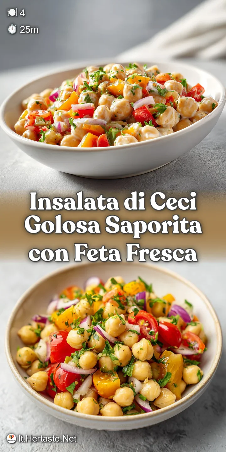 Close-up of a chickpea salad: creamy chickpeas, crunchy vegetables, and glistening oil create a tempting and appetizing te...