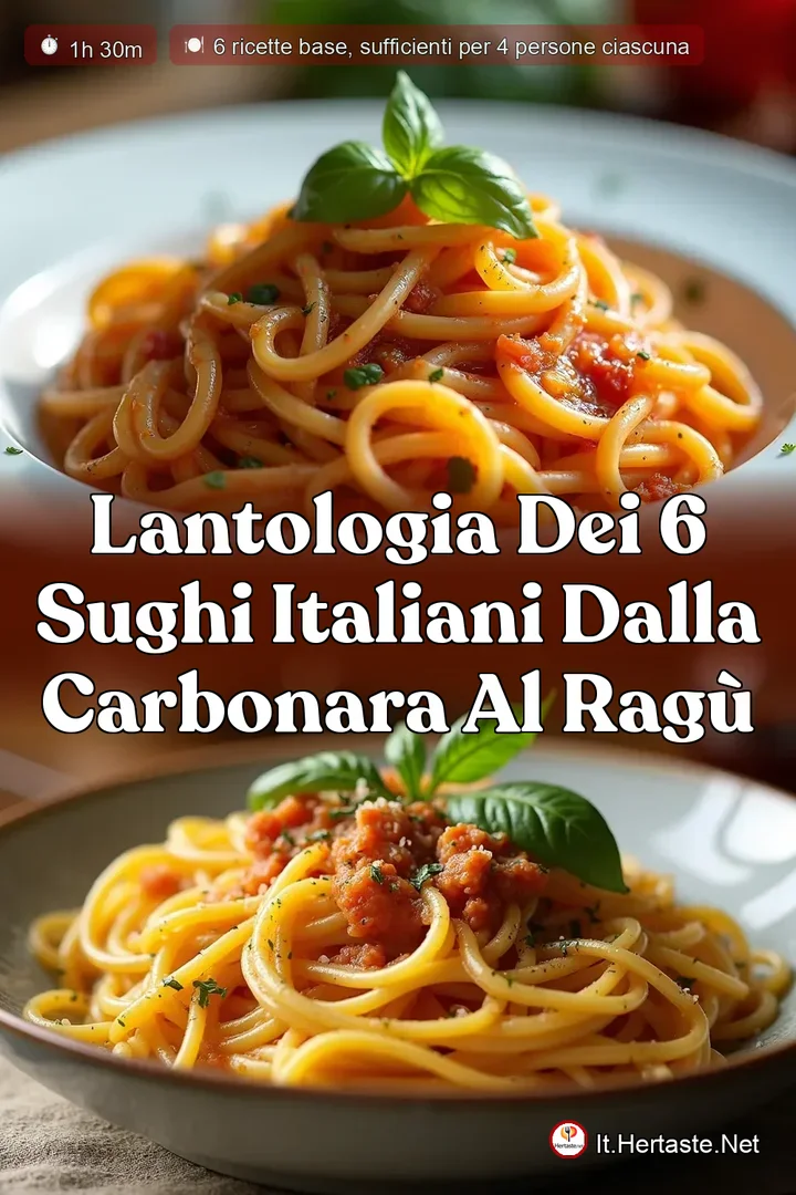 LAntologia dei 6 Sughi Italiani Dalla Carbonara al Rag&ugrave;
