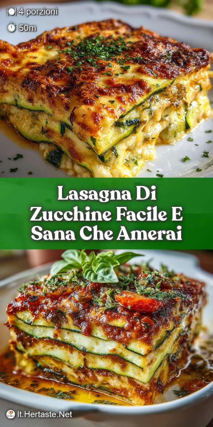 Close-up of zucchini lasagna: creamy ricotta filling peeks between tender zucchini slices, topped with melted, golden-brow...