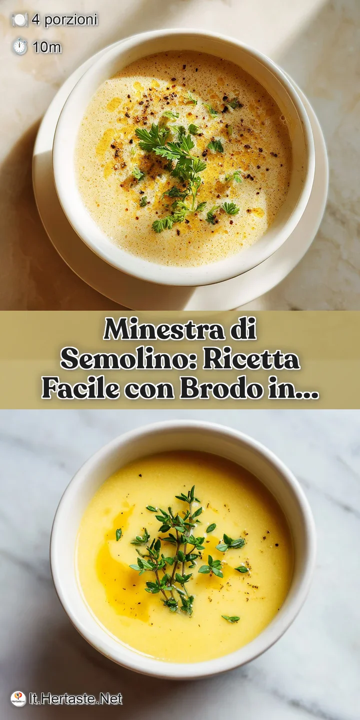 Close-up of tender semolina pasta grains in a savory, shimmering broth, catching the light.