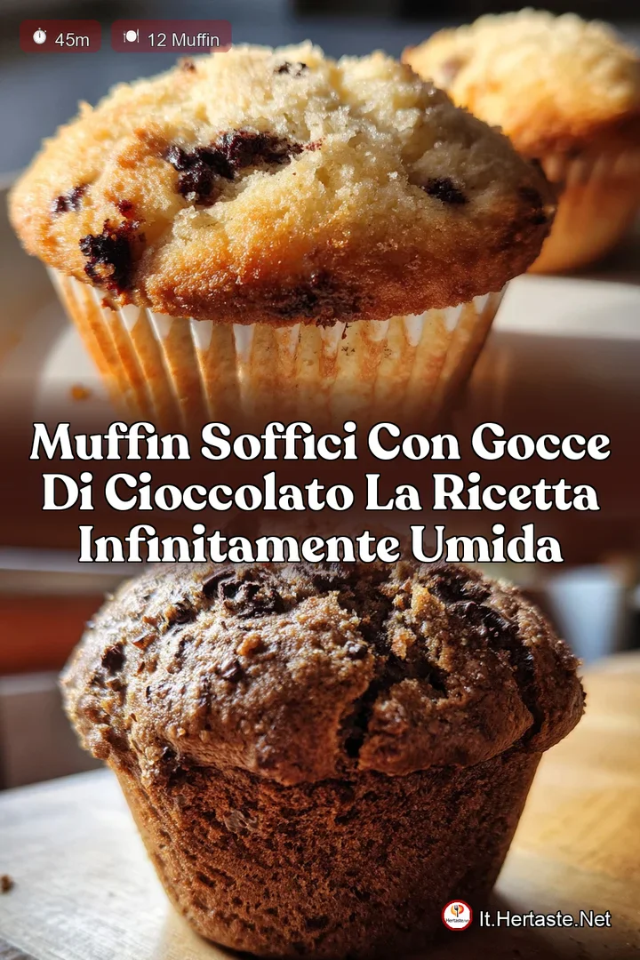 Muffin Soffici con Gocce di Cioccolato La Ricetta Infinitamente Umida
