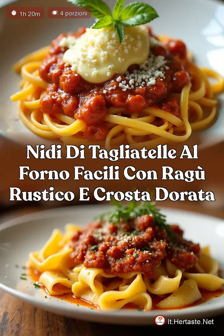 Nidi di Tagliatelle al Forno Facili con Rag&ugrave; Rustico e Crosta Dorata