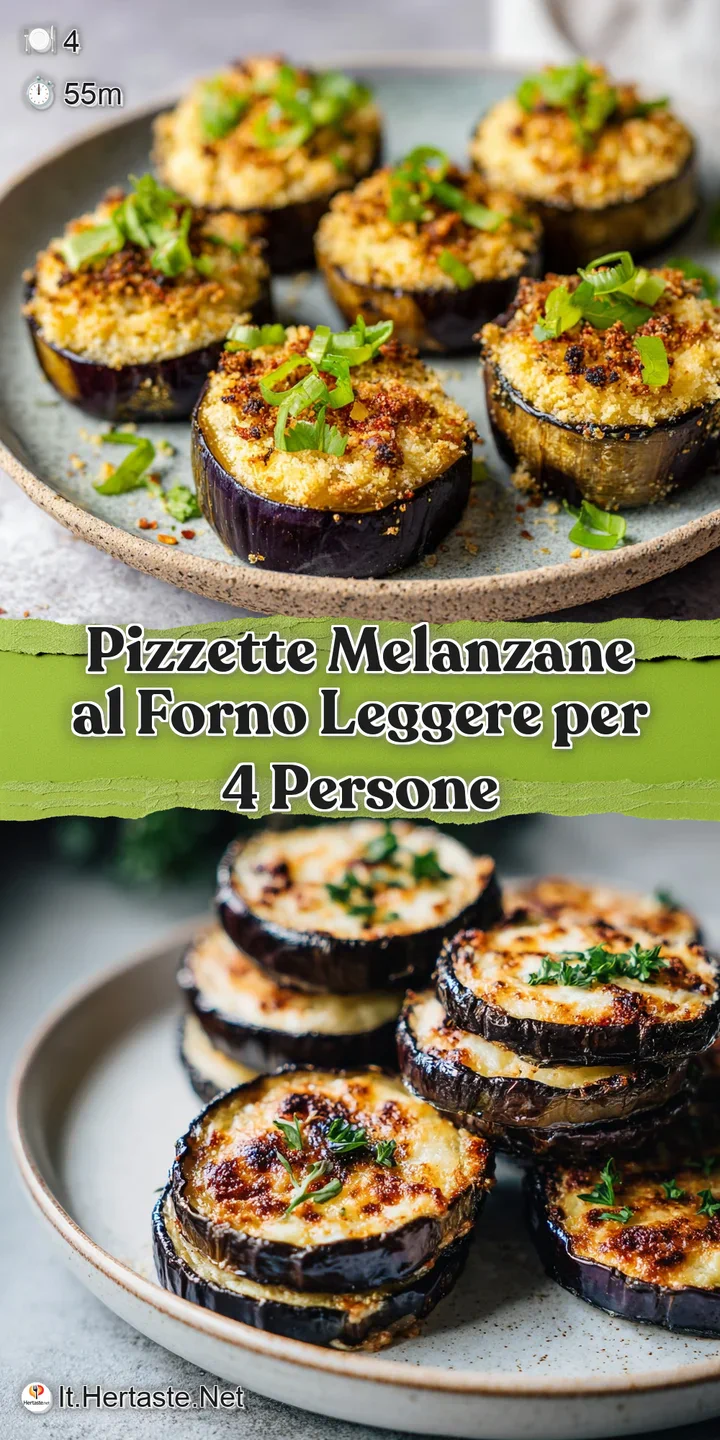 Close-up of pizzette: bubbling mozzarella cheese melts over tender eggplant, a sprinkle of fresh basil adds vibrant color.