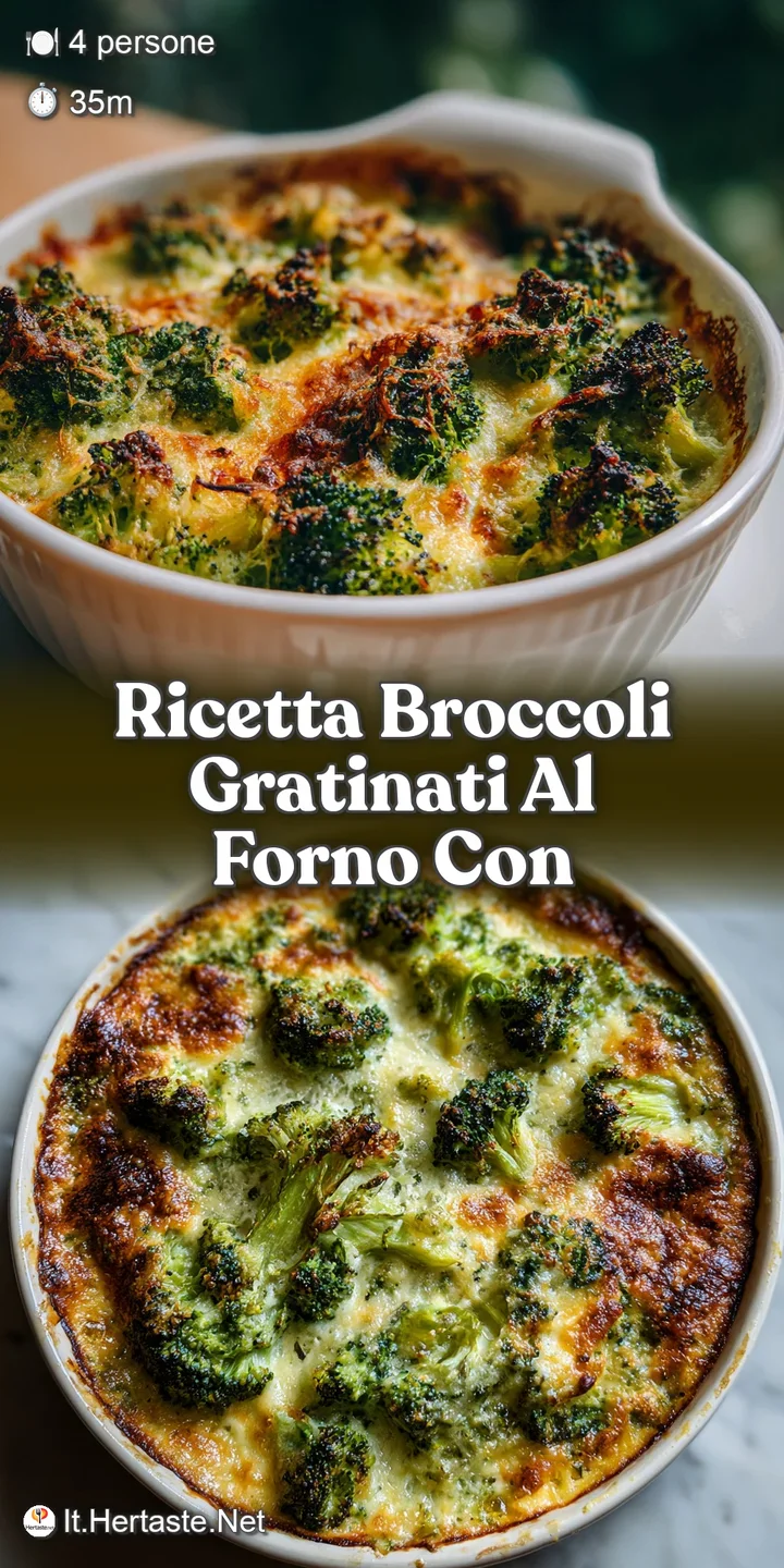 Close-up of bubbly, cheesy broccoli gratin, golden-brown and inviting with crispy, caramelized bits peeking through.