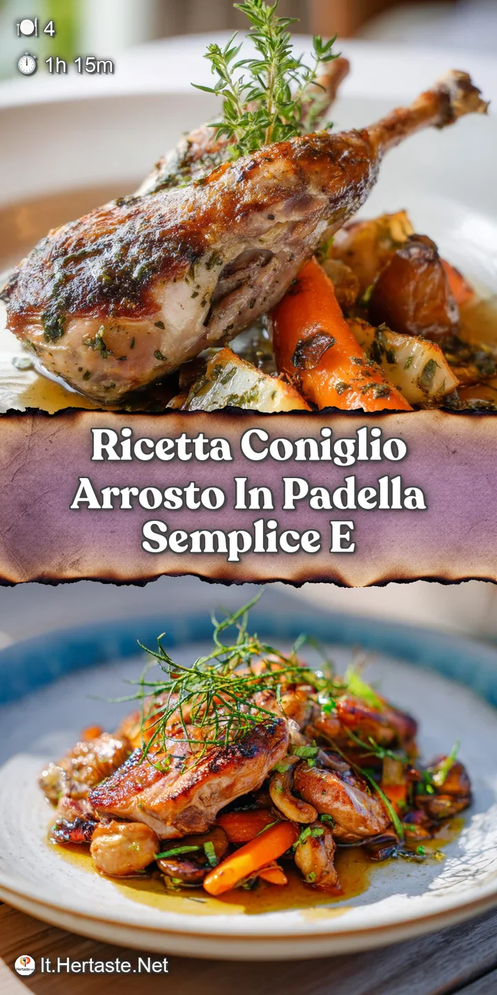 Close-up of tender rabbit, pan-roasted to a golden hue. Notice the rich pan sauce and the fresh herbs blanketing the plate.