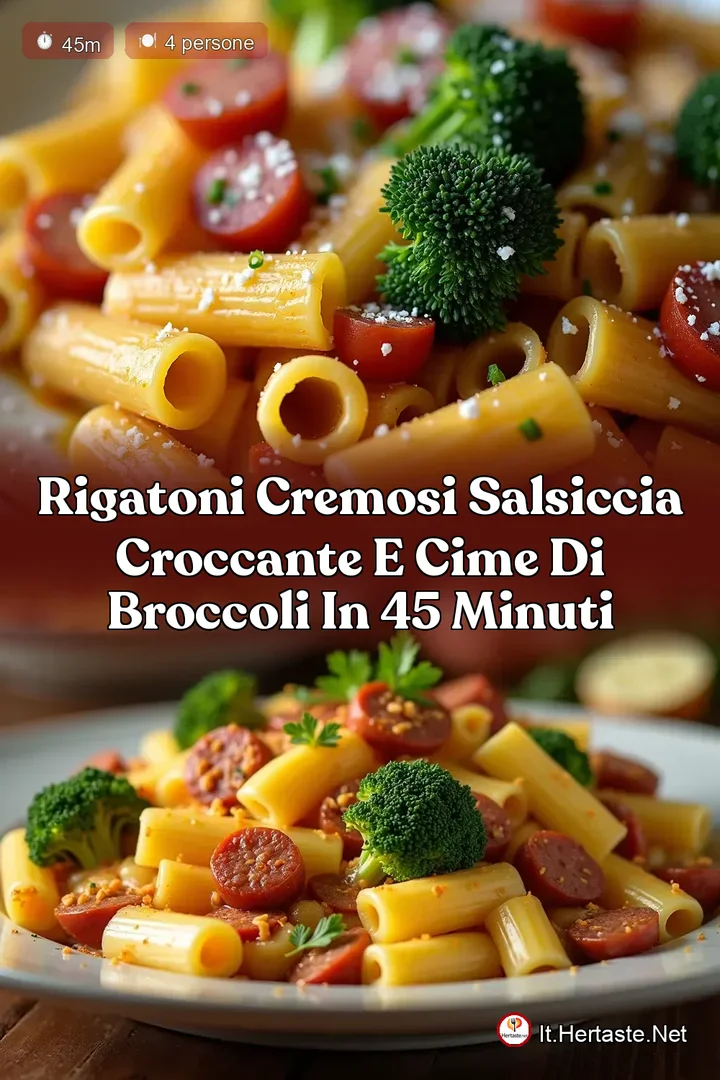Rigatoni Cremosi Salsiccia Croccante e Cime di Broccoli in 45 Minuti