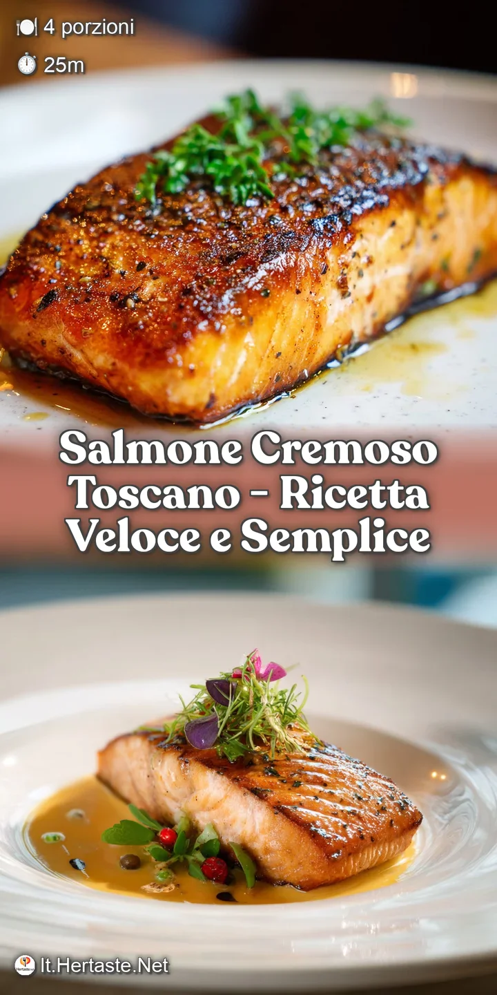 Close-up of tender salmon in a rich, creamy sauce with bright sun-dried tomatoes and spinach; steam suggests warmth and de...