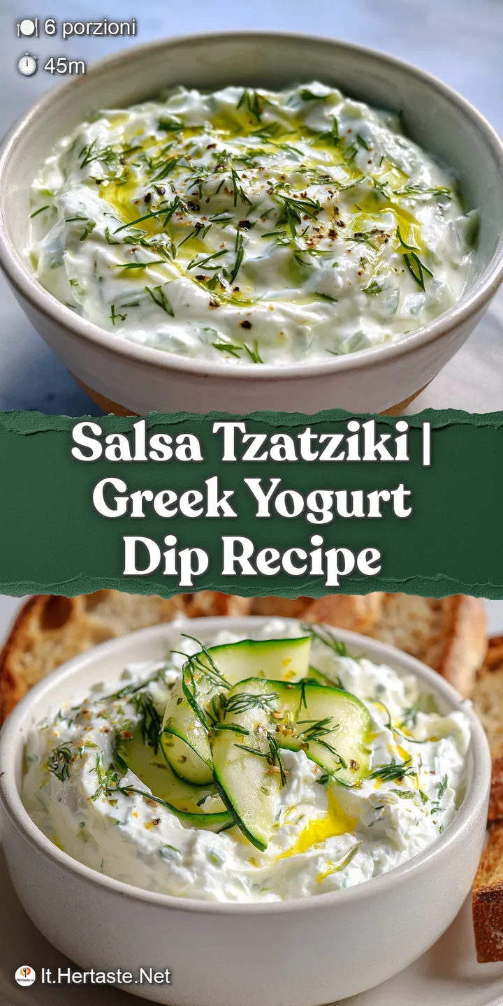 Appetizing close-up of chunky salsa tzatziki: bright green herbs, cool white yogurt, and juicy cucumber pieces mingle beau...