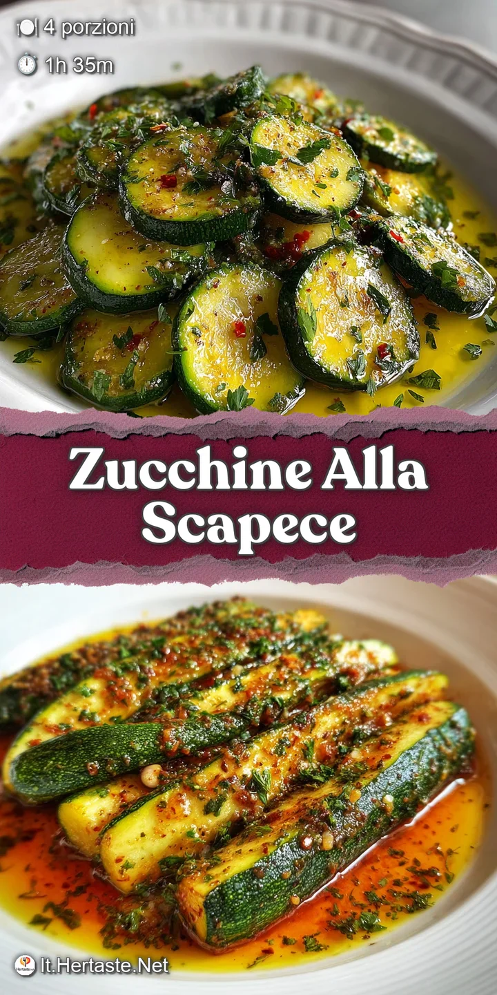 Close-up of tender zucchini slices soaked in a flavorful marinade, a symphony of golden hues, glistening oil and specks of...