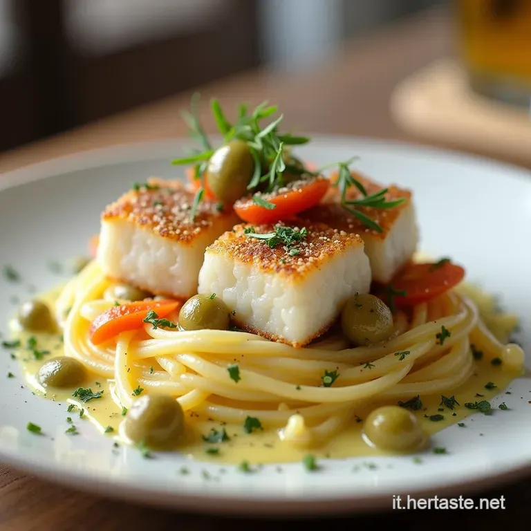 Baccal&agrave; Tenero in Bianco con Cipolle Dolci e Olive Taggiasche Un Classico del Mediterraneo