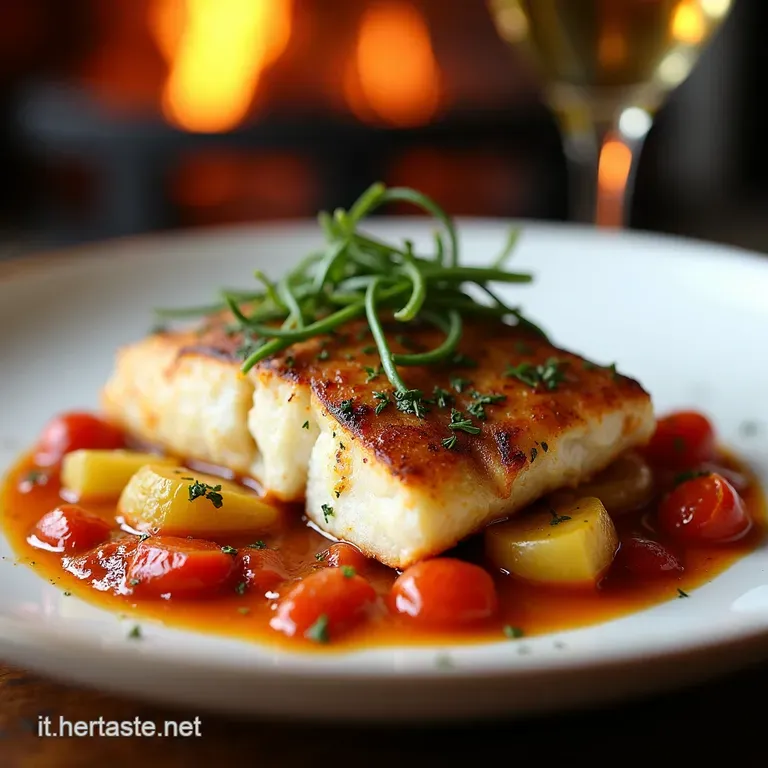 Il Re Del Mare in Tavola Branzino Intero Al Forno Con Patate Pomodorini E Profumo Di Rosmarino presentation