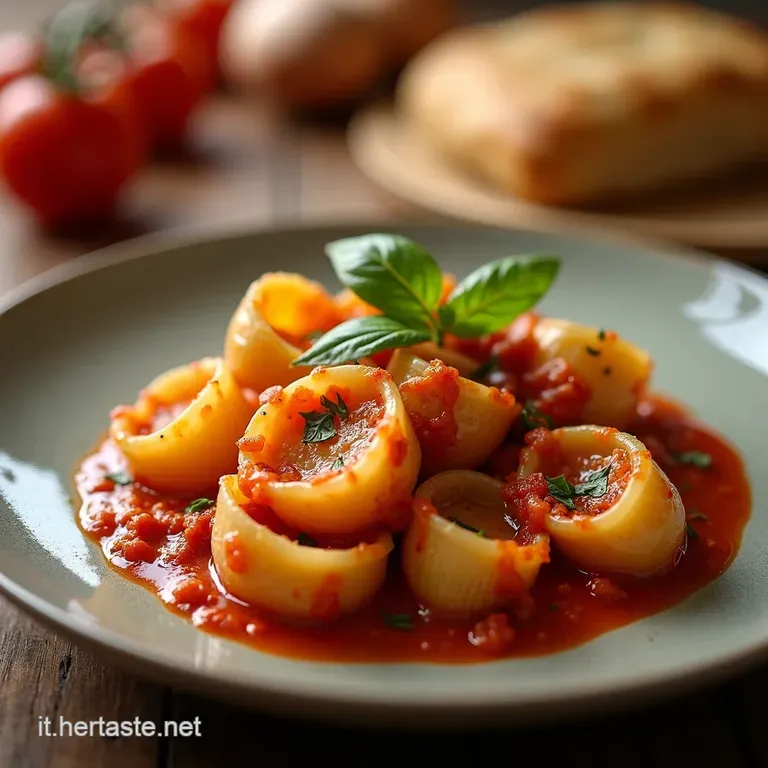 Conchiglioni Ripieni Alla Napoletana presentation