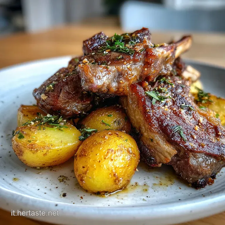 Costolette di Agnello e Patate al Forno con Erbe