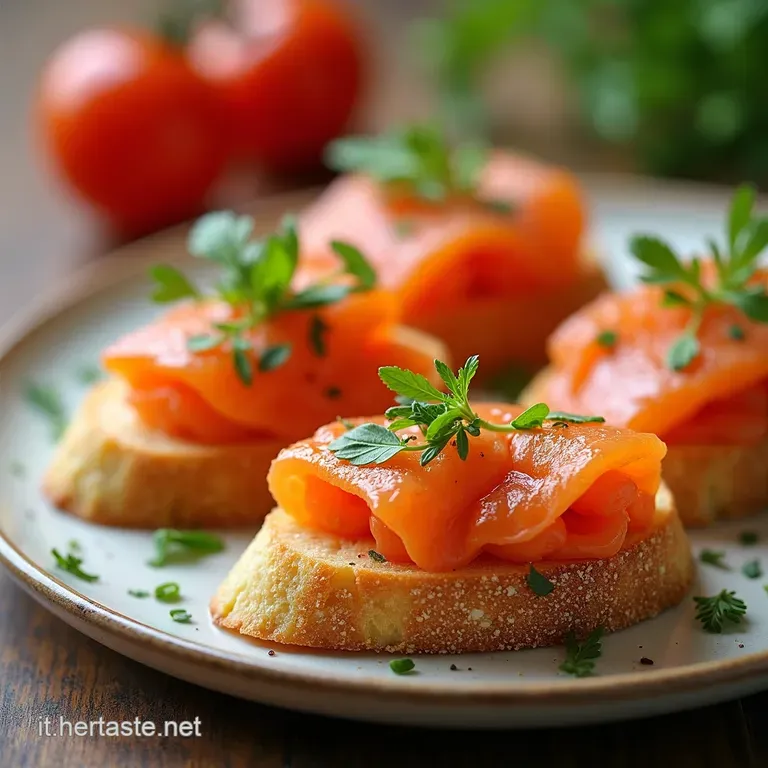 Crostini Sfiziosi al Salmone Affumicato e Ricotta