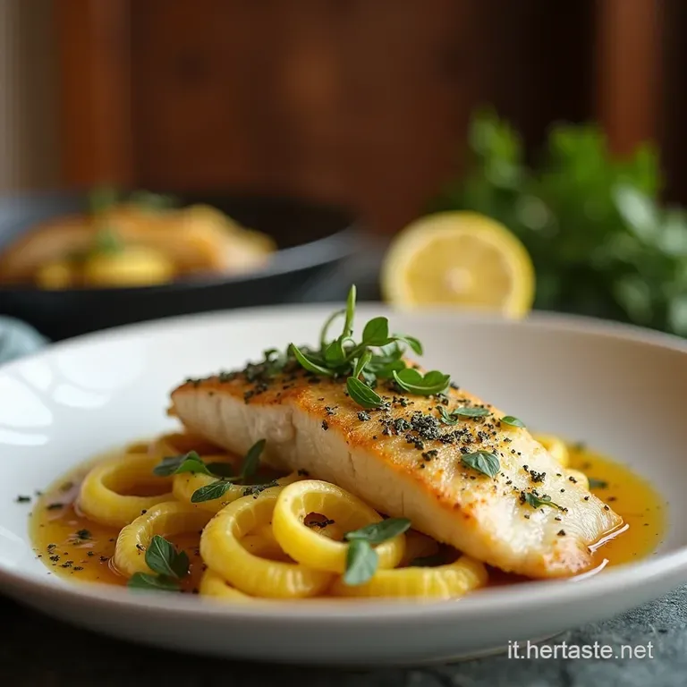 Filetti Di Branzino Croccanti Al Limone E Capperi presentation