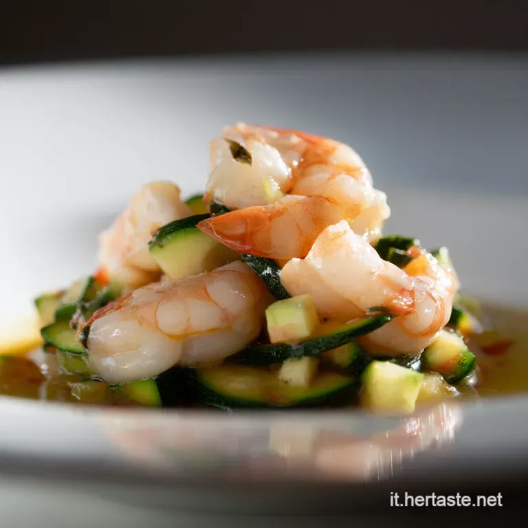 Gamberetti saltati con Zucchine