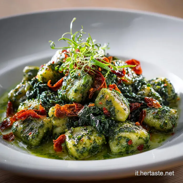 Ricette a base di cavolo nero Gnocchi con pesto rustico di noci e acciughe