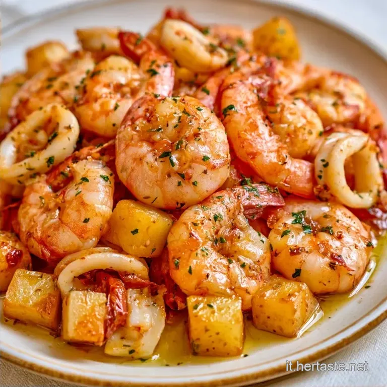 Insalata di Gamberi e Calamari con Patate